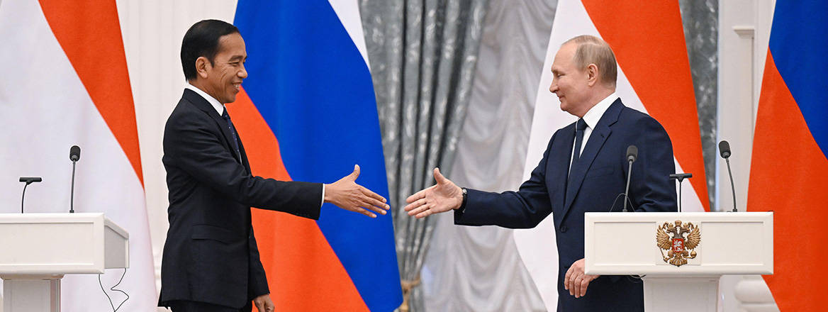 Treading a different path: Indonesian President Joko Widodo meets with Vladimir Putin in Moscow in June 2022