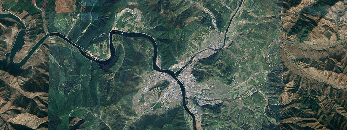 Image: Kangyye Area, North Korea. Map data: Google, Airbus