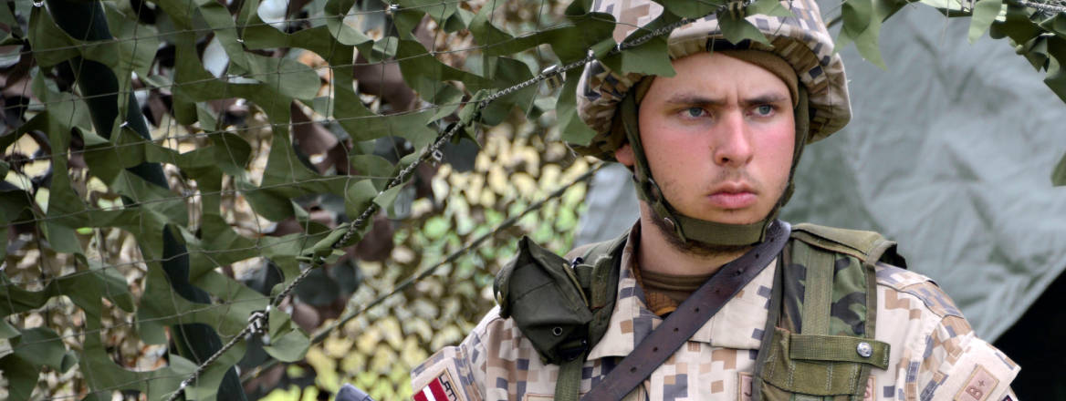 Latvian national guardsman on patrol