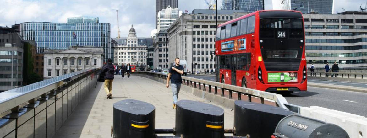 security barriers at London Bridge
