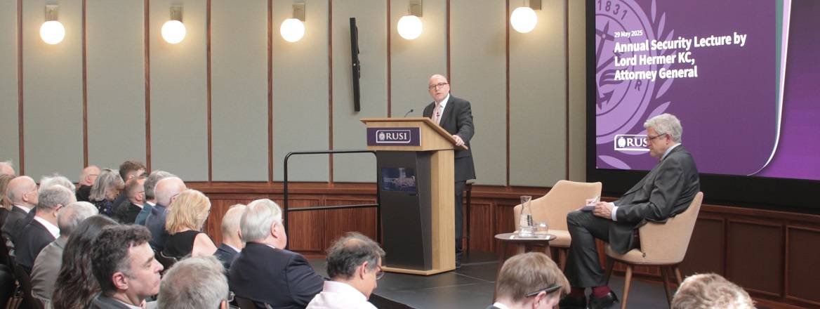 Lord Hermer KC, UK Attorney General, gives the Annual Security Lecture at RUSI on 29 May 2025
