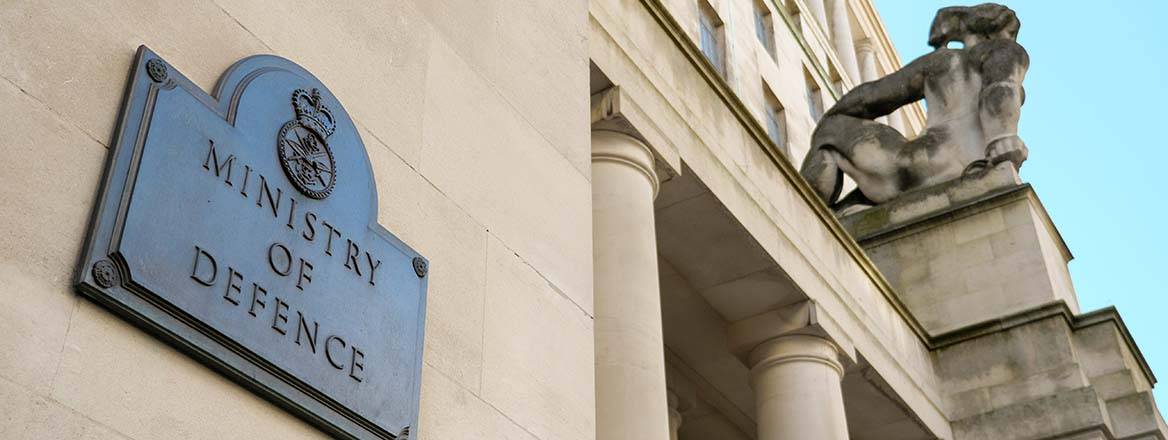 London, UK - February 12, 2024: The Ministry of Defence (MOD) building on Whitehall