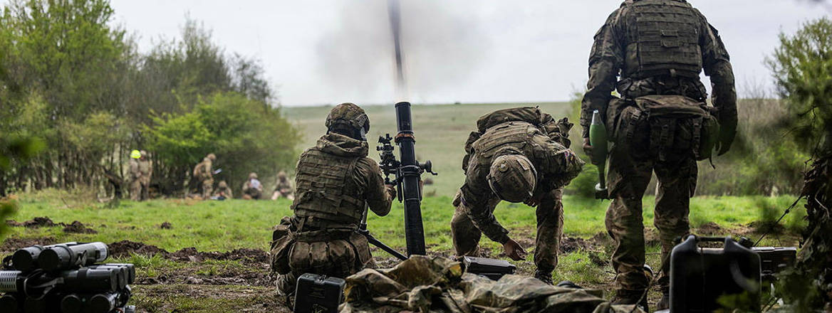Intensive training: soldiers hone in one their skills on the mortar line with an 81mm Mortar