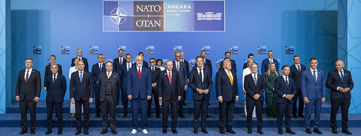 Align interests: NATO Heads of State and Government at the NATO Summit in Ankara, 18 July 2026. Image: Stenbocki maja/Wikimedia Commons