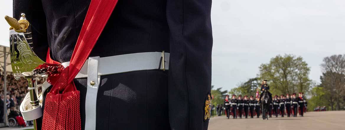 Officer candidates stand on Parade