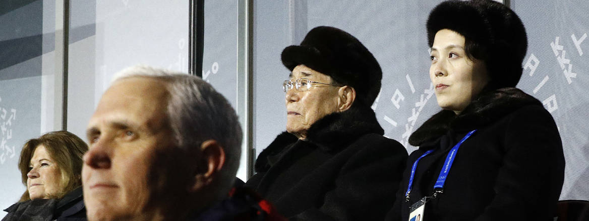 Kim Yo-jong sits just behind US Vice President Mike Pence