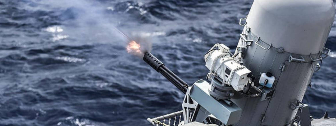 phalanx close in as weapon system fires