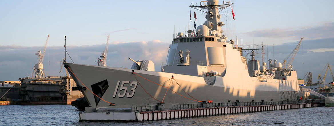 Down but not out: a Chinese People's Liberation Army Navy Type-055 guided-missile destroyer of the type modelled in the wargame