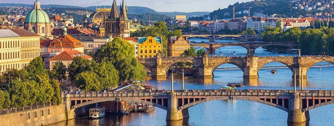 Daytime view of Prague's skyline