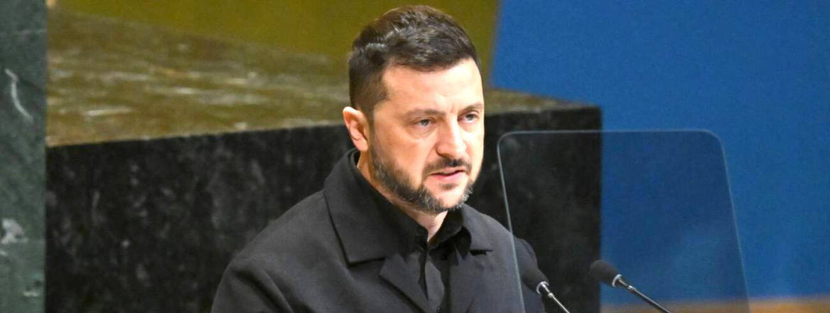 President of Ukraine Volodymyr Zelensky addresses the 80th session of the United Nations General Assembly, United Nations Headquarters, NY, September 24, 2025