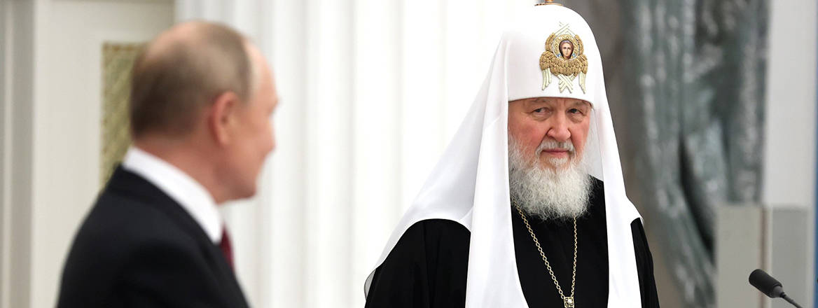 Act of deference: Russian President Vladimir Putin with Patriarch Kirill of Moscow