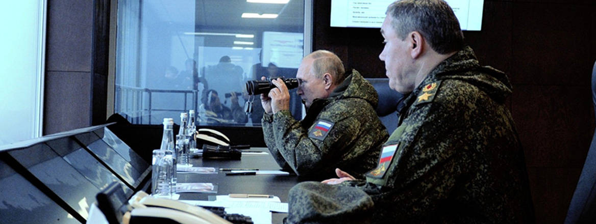 Show of force: Russian President Vladimir Putin observes the Vostok-2022 military exercises in Russia's Far East