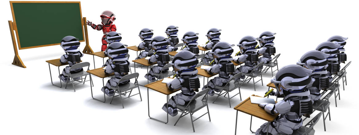 robots in a classroom