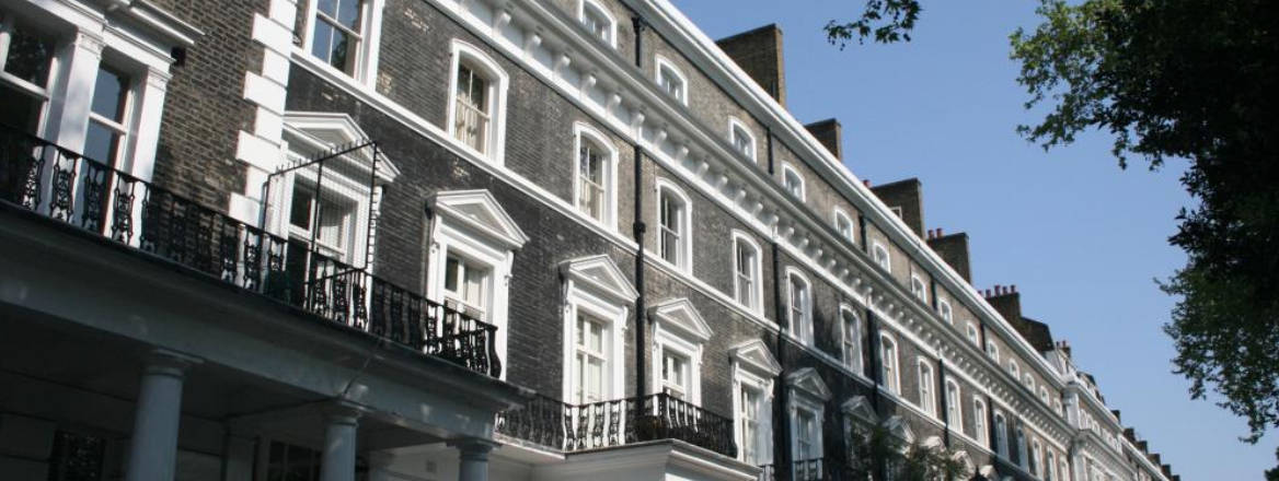 row of Knightsbridge Georgian houses