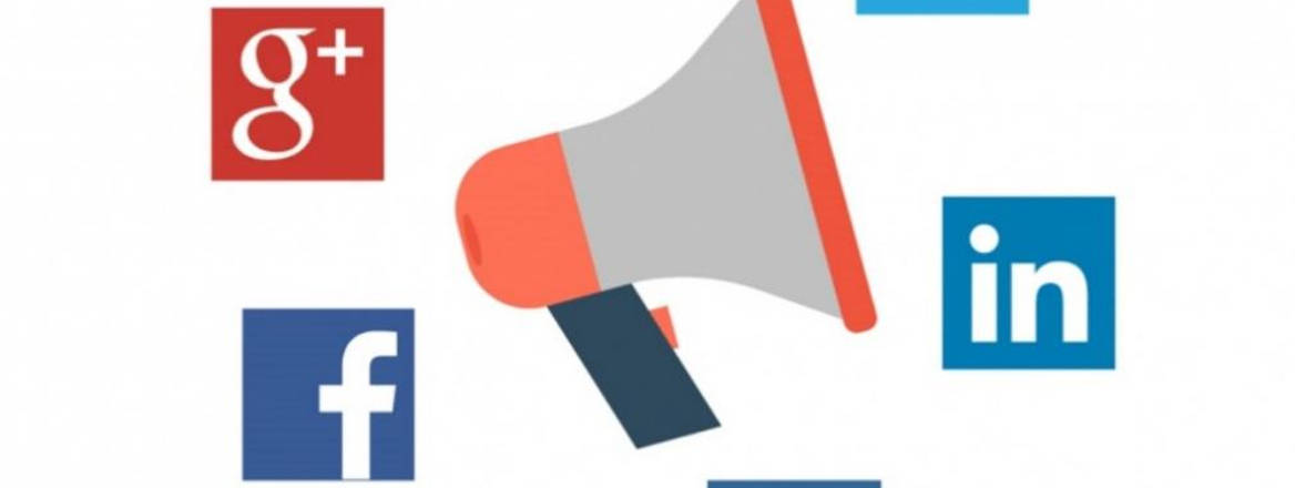 social media icons with speaker