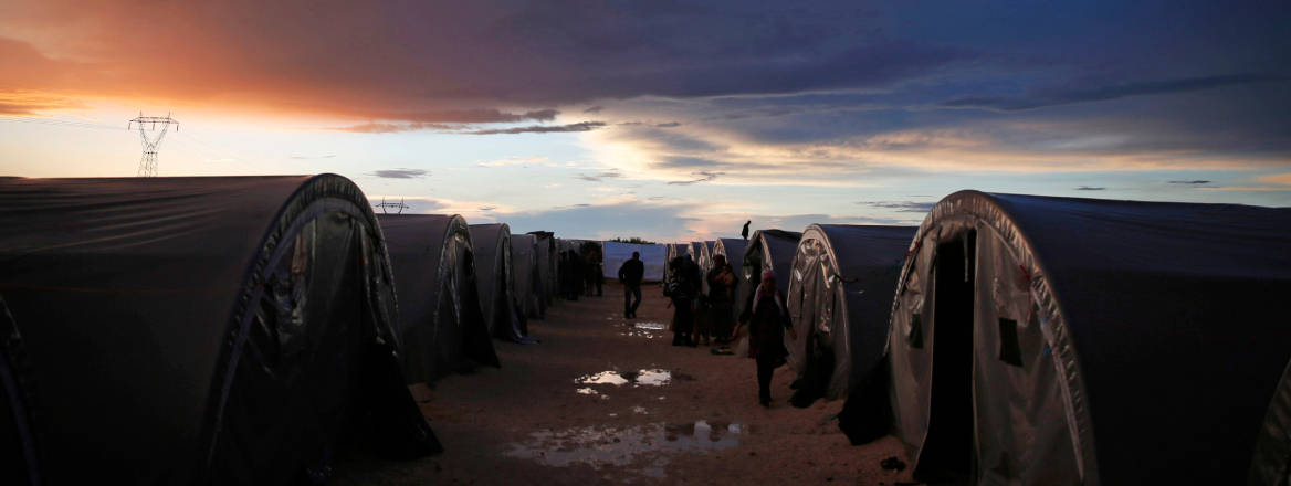 Syrian Kurdish refugees at refugee camp