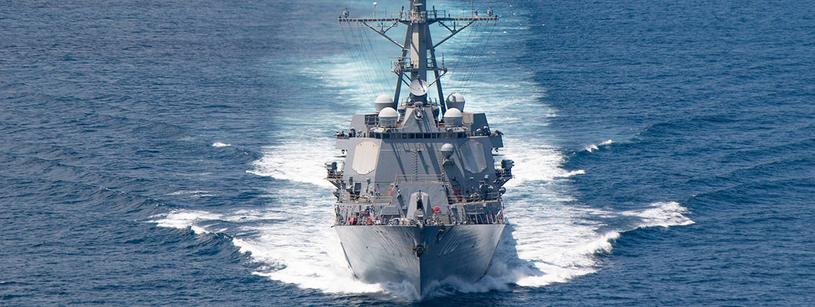Arleigh-burke-class guided-missile destroyer USS Kidd transits the Taiwan Strait on 27 August 2021
