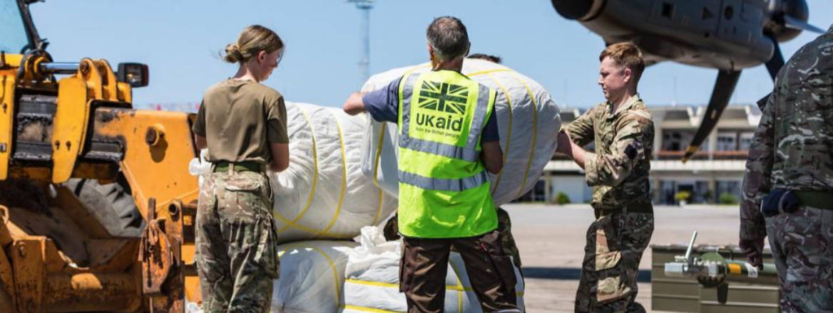unloading aid from an RAF plane