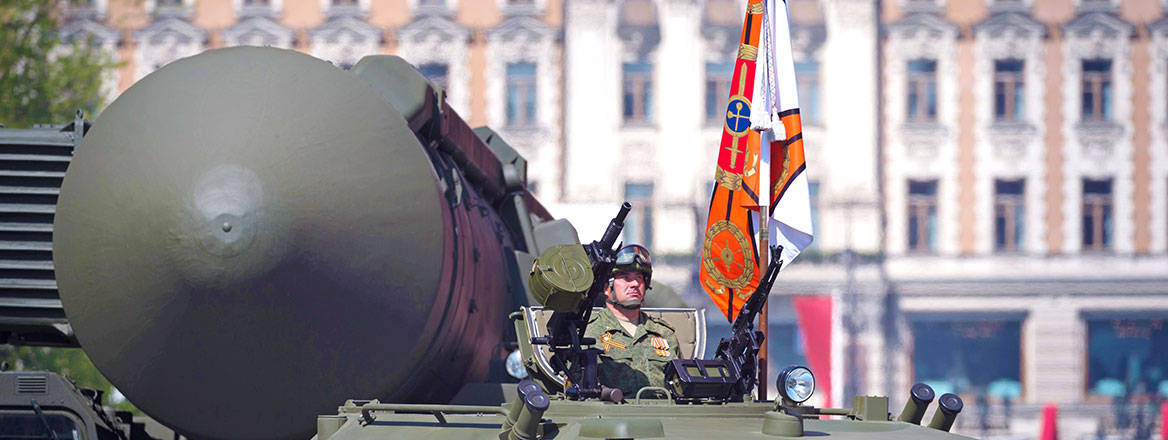 Tank carrying a missile during 2015 Victory Day Parade in Moscow