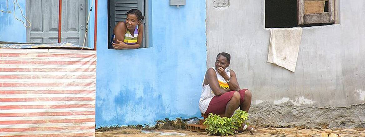 Women sit on the street