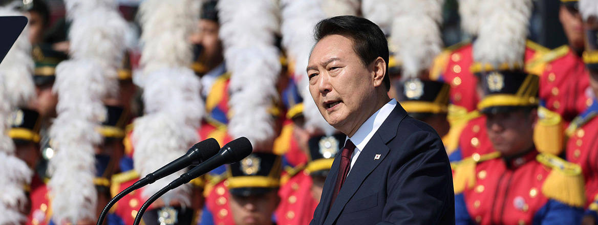 Meeting the moment: South Korean President Yoon Suk-yeol gives a speech on Armed Forces Day in 2022