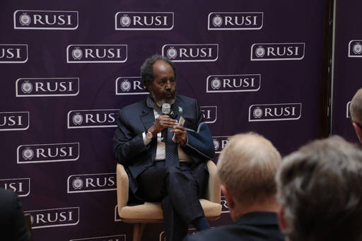 President Hassan Sheikh Mohamud speaks at RUSI