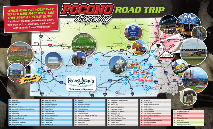 99140 Pocono Raceway Road Trip Map-1