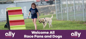 Ally raising the woof on Pocono Raceway’s Bark Park