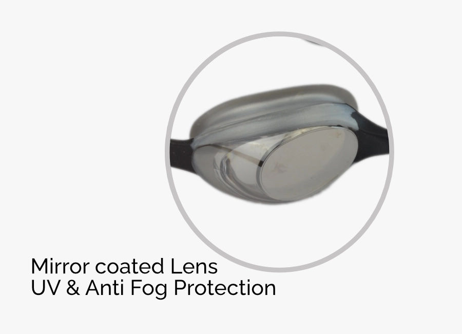 Spurt Blaze Goggle Silver and Black with Mirror Lens