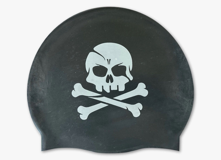 Skull and Crossbones Silicone Swim cap