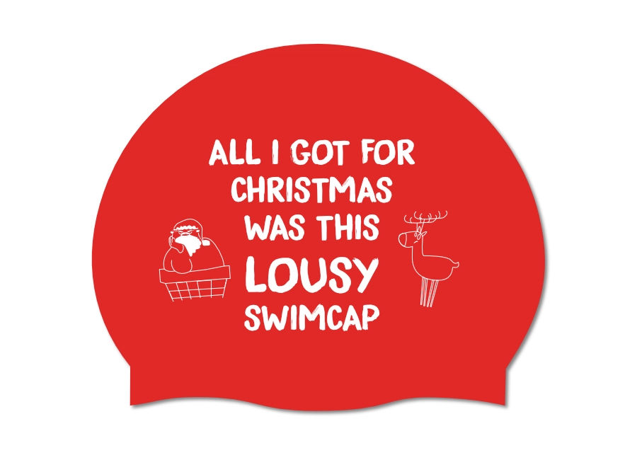 Christmas Santa Silicone Swim Cap 