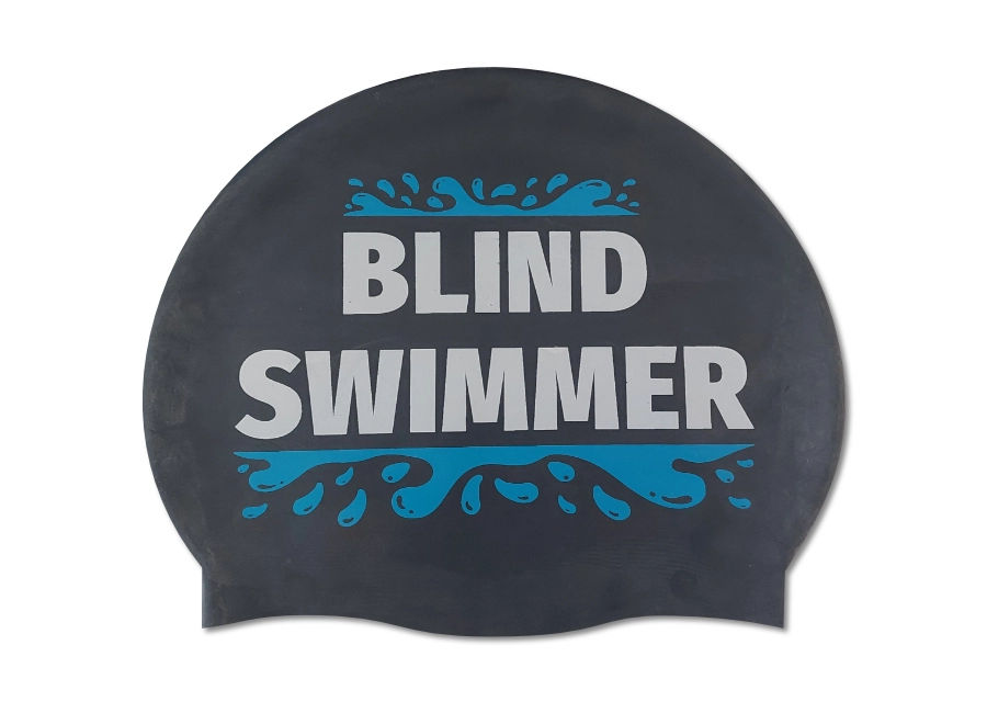 Blind Swimmer Silicone Swim Cap