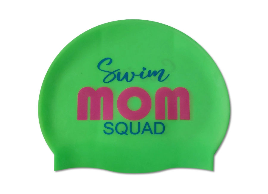 Swim Mom Squad Silicone Swim Cap