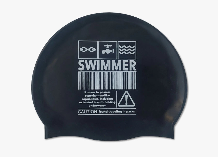 Warning Label Silicone Swim Cap