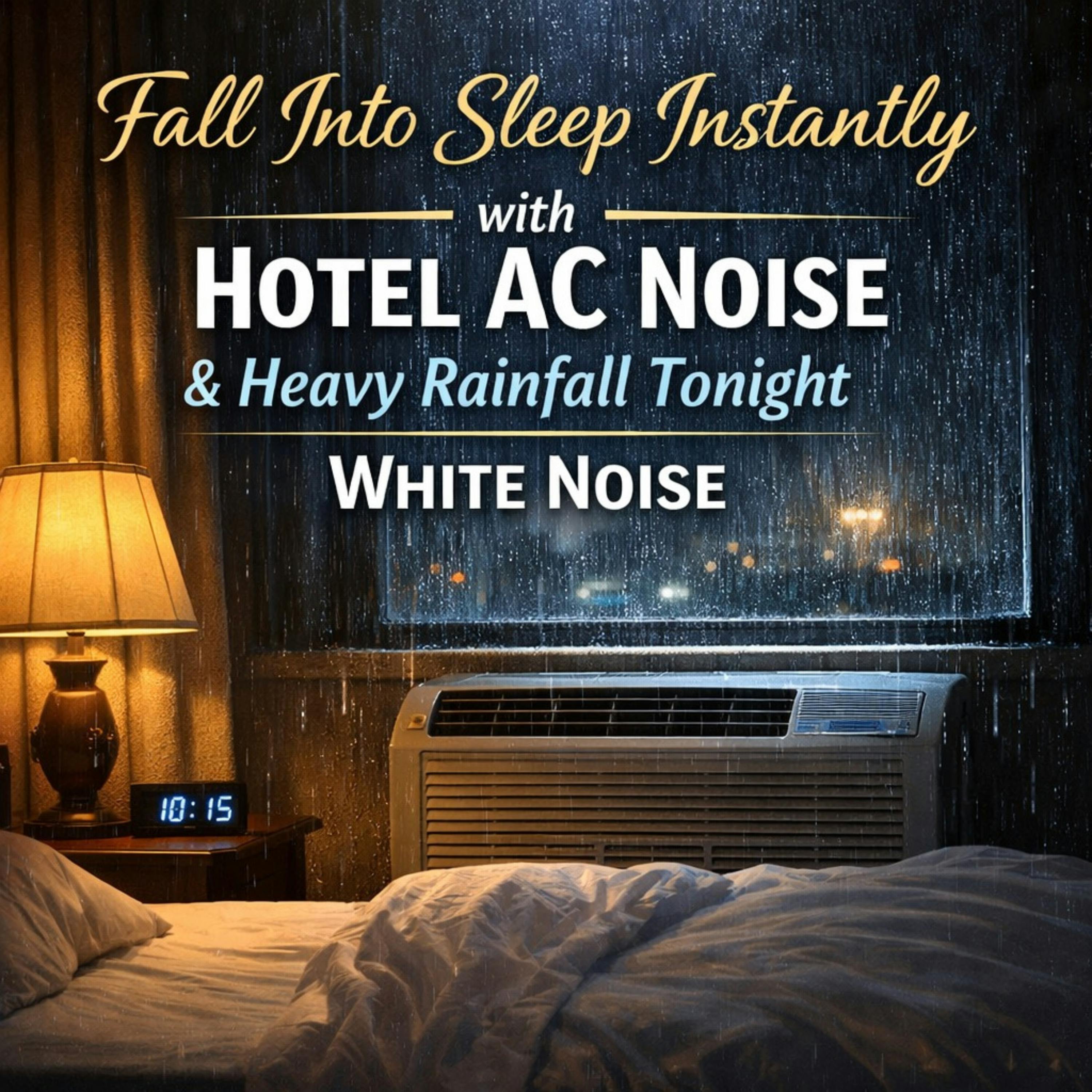 Fall Into Sleep Instantly with Hotel AC Noise Heavy Rainfall Tonight | White Noise