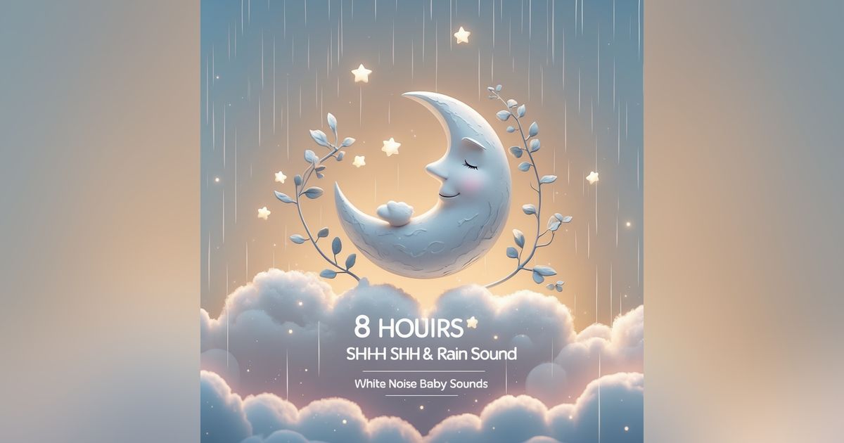 8 Hours  Shh & Rain Sound   White Noise Baby Sleep Sounds