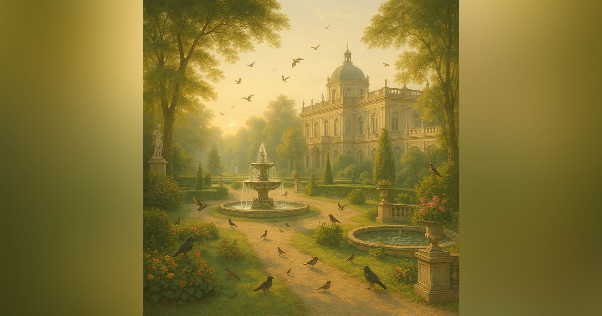 Palace Garden Morning - Peaceful Birdsong and Nature Ambience (with Brown Noise)