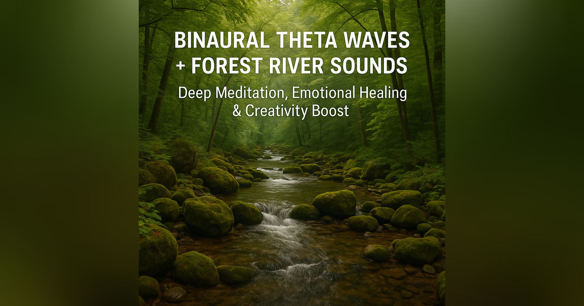 Binaural Theta Waves + Forest River Sounds | Deep Meditation, Emotional Healing & Creativity Boost