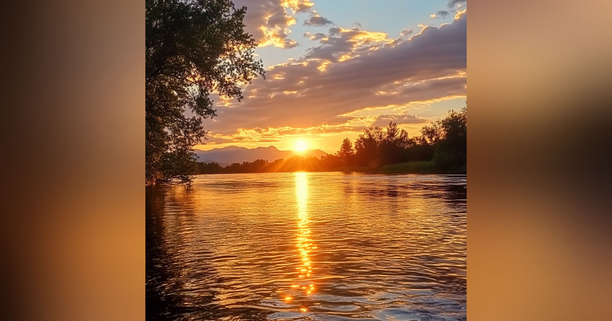 Golden Sunrise on River,  |  Relaxing Nature  | Relaxing River Sounds | 6 Hour