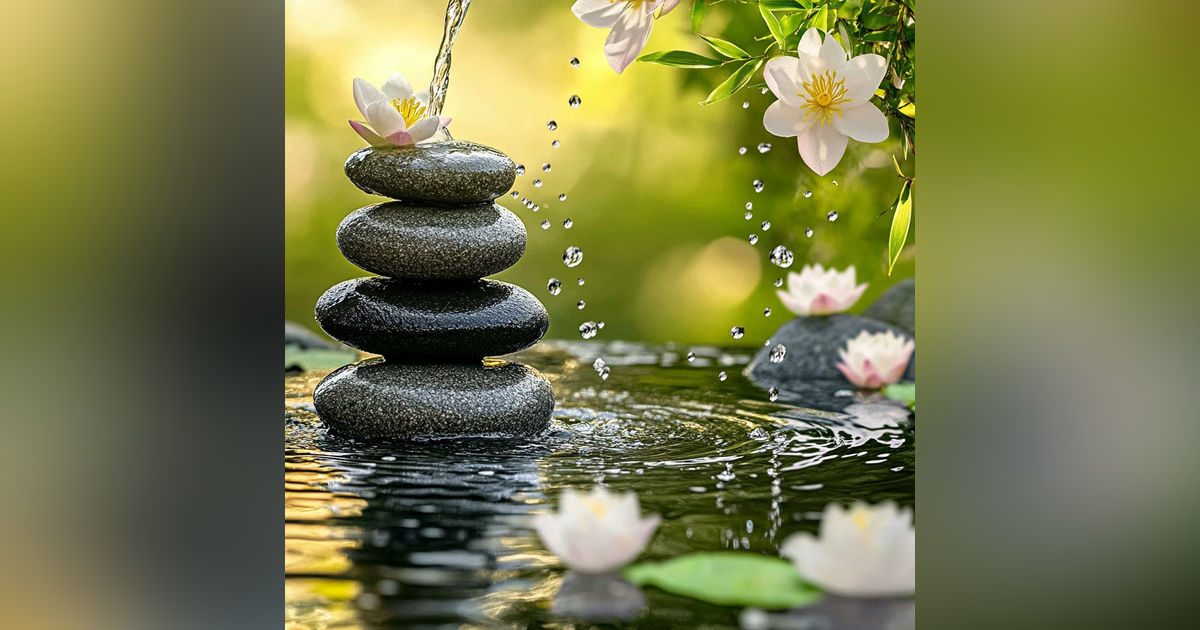 The Healing Sound Of The Fountain | Japanese Fountain | Bamboo Water | Music For Sleep White Noise For Studying | Insomnia Help | Sleep Aid | Relaxing