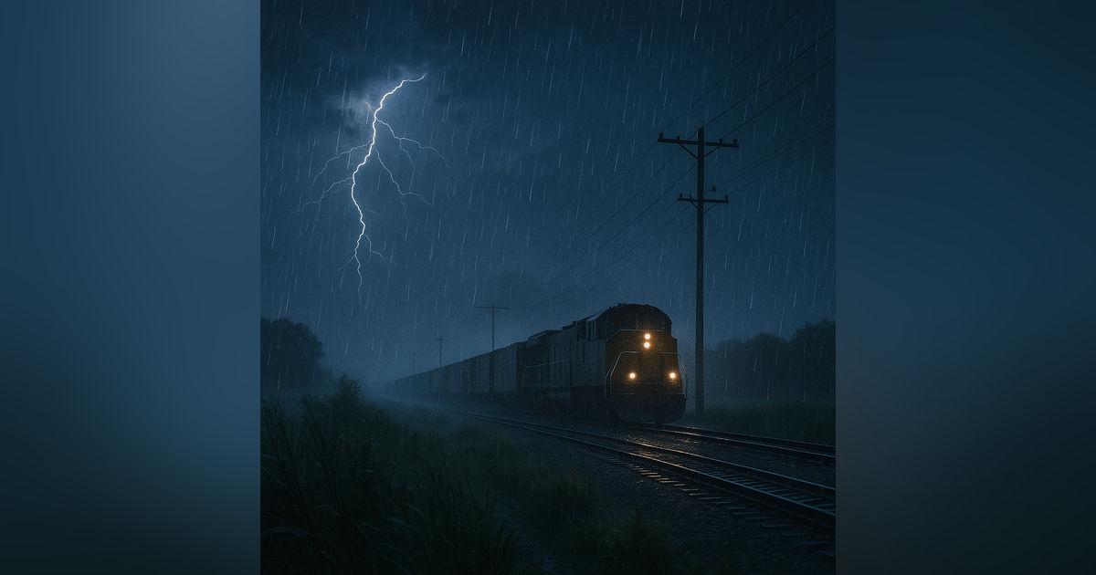 Relaxing Rain & Thunder with Distant Train Sounds for Sleep