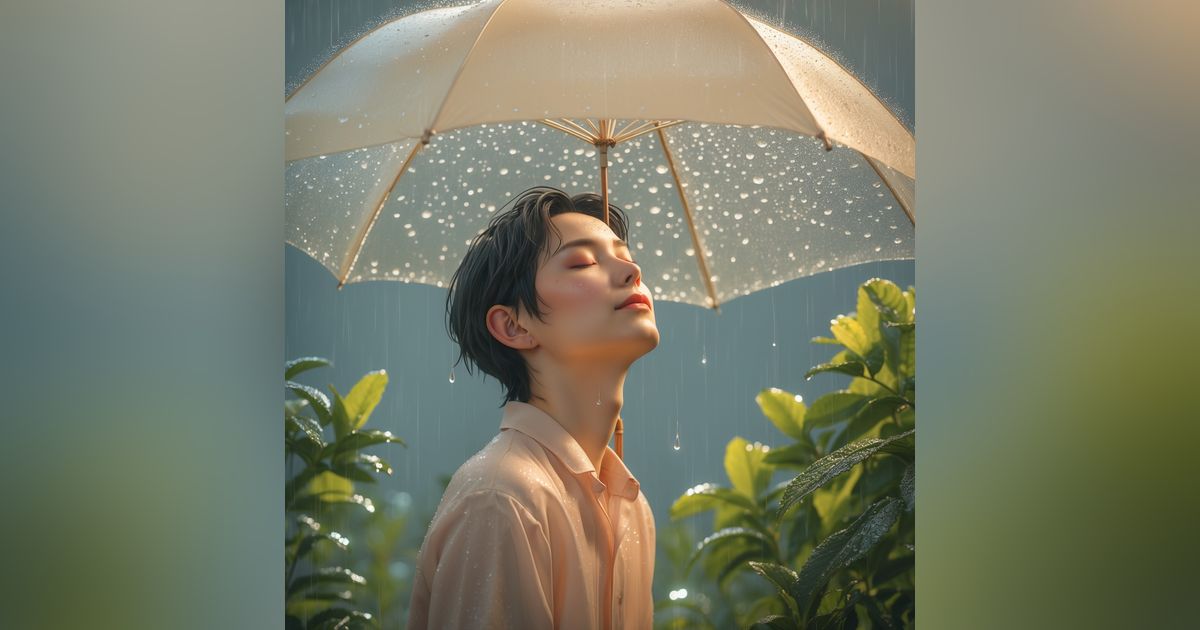 Light Rain on Umbrella for Relaxation and Sleep | Soothing Rain Sounds