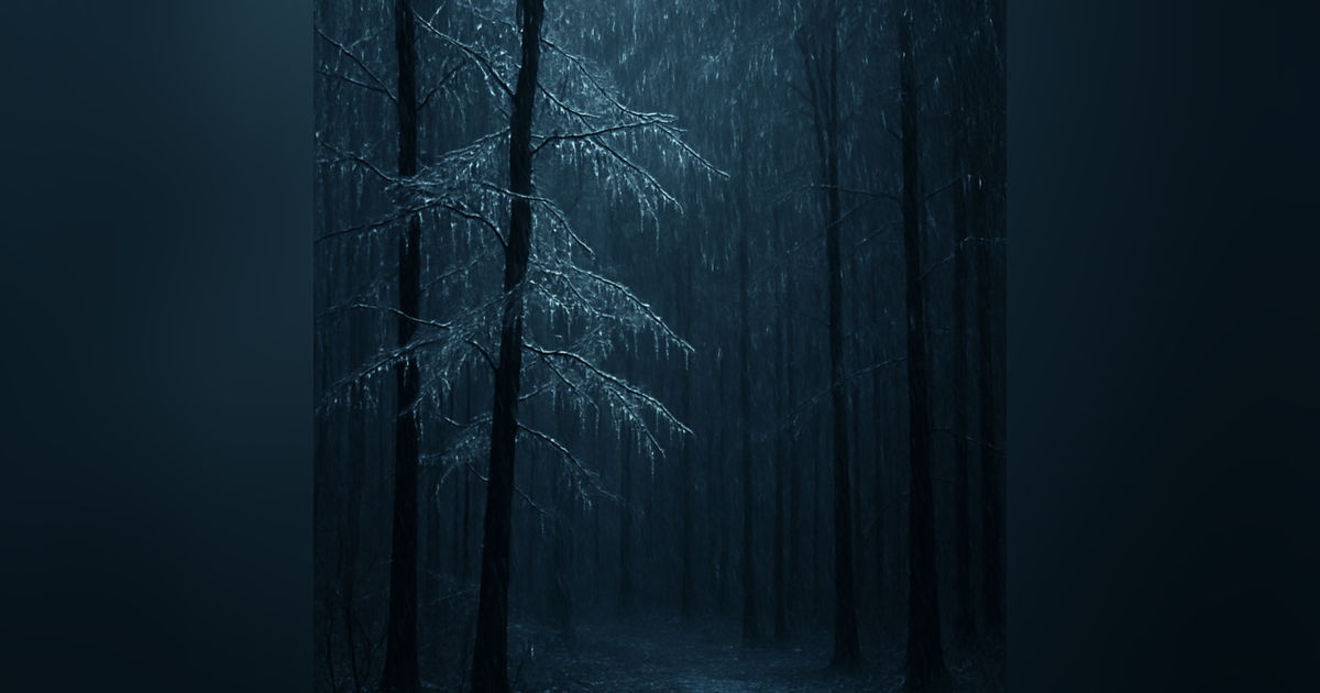 Icy Rain | 1 Hours of ice rain falling in a dark forest