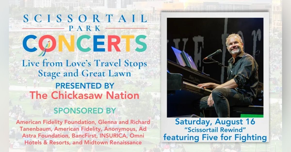 Five For Fighting Free at Scissortail Park & The OKC Coliseum Five For Fighting Free at Scissortail Park & The OKC Coliseum