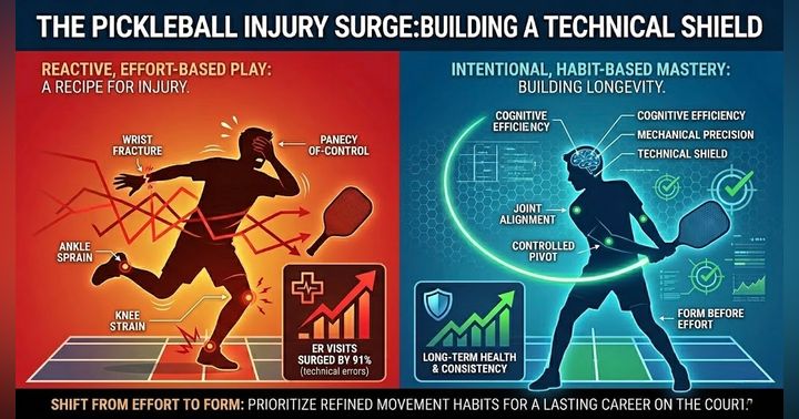image for Why Your Pickleball Game Might Be a Trip to the ER: The Surprising Rise of Court Injuries