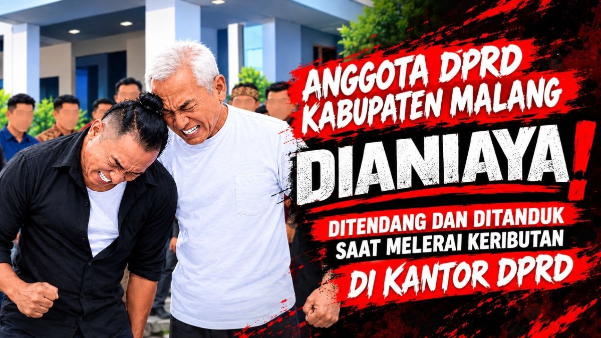KENA “TANDUK” DI HALAMAN GEDUNG DEWAN, ANGGOTA FRAKSI PDIP MALANG DILARIKAN KE RSUD KANJURUHAN