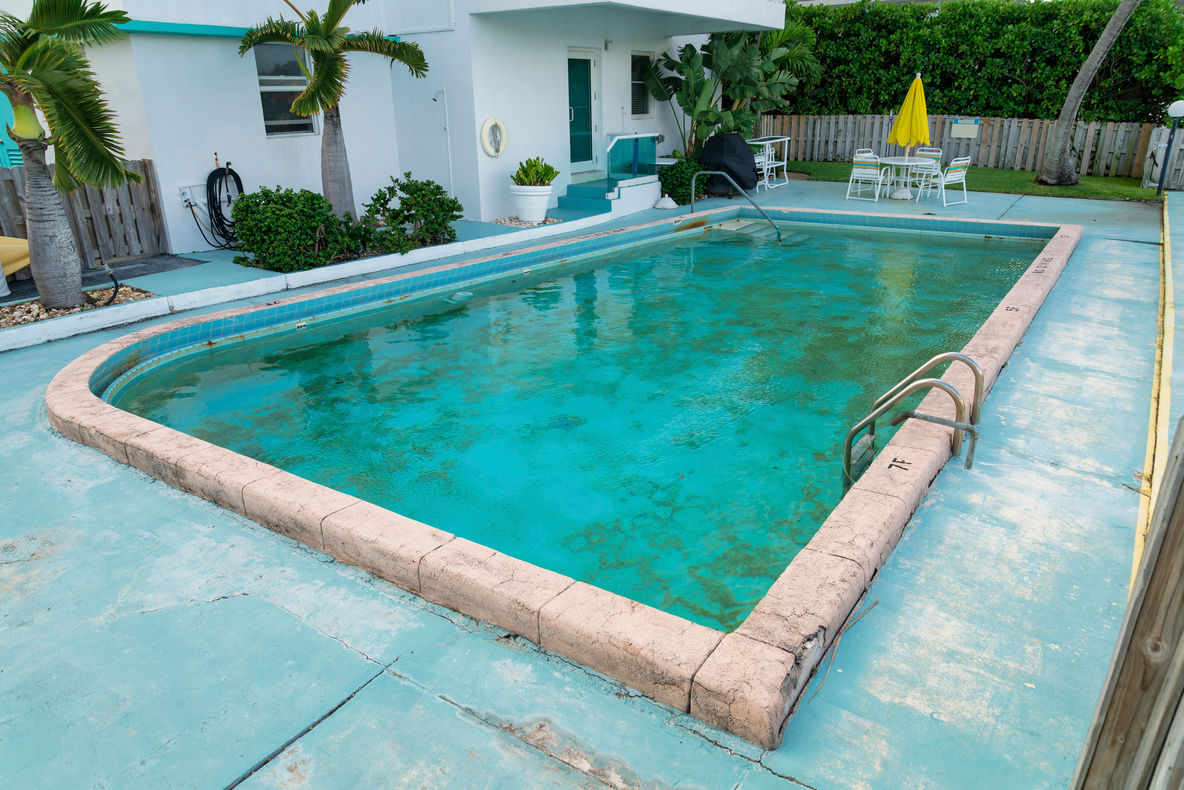 Abandoned Pool In Need Of Repair