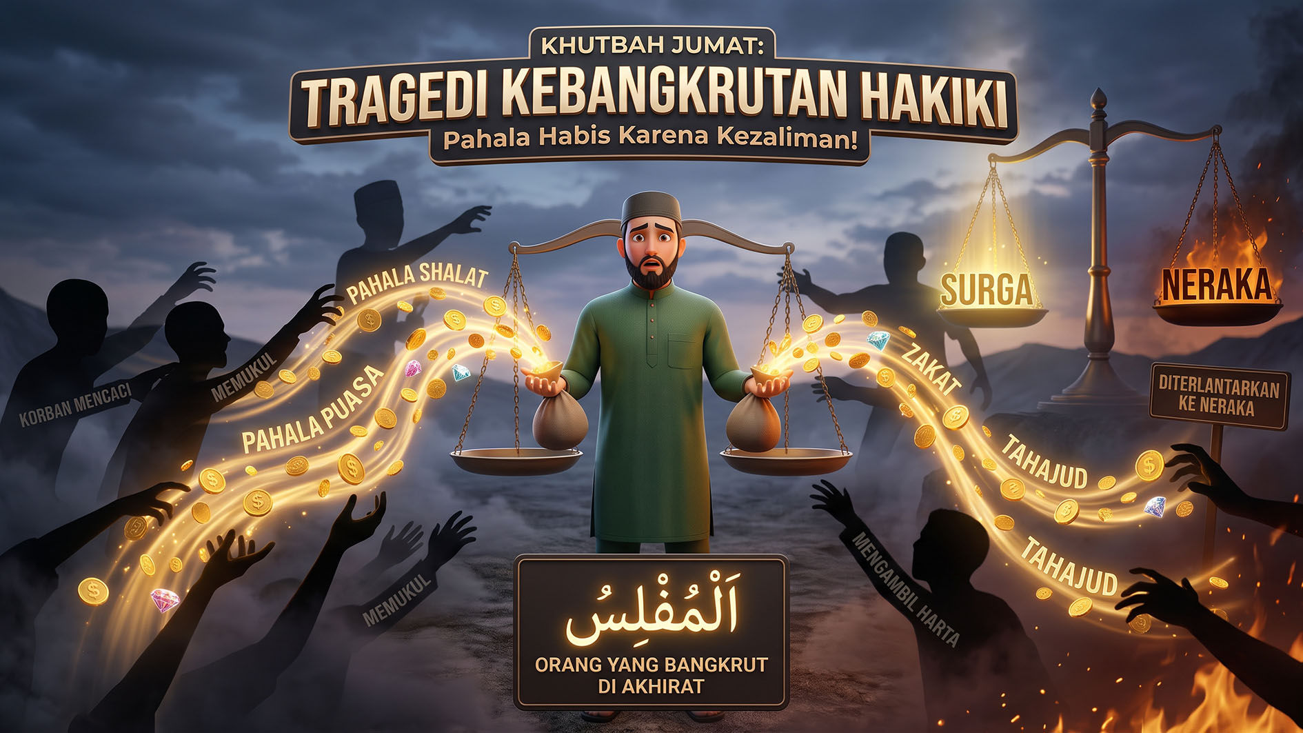 Khutbah Jum'at Bulan Jumadil Ula : Orang yang Benar-benar Bangkrut Menurut Rasulullah