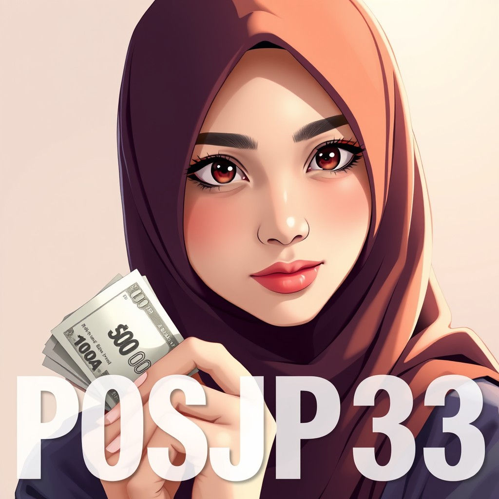Gambar pemain sedang bermain slot POSJP33 dengan deposit QRIS Rp10.000 dan tampilan kemenangan besar.