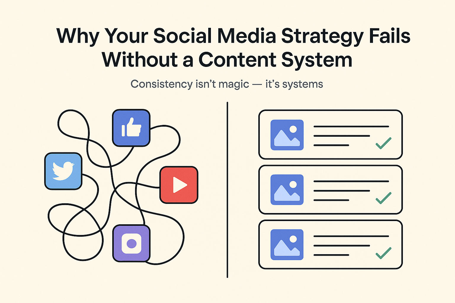 System Fsil's Why Your Social Media Strategy Fails Without a Content System | Postomatic